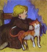 Поль Гоген Мими и ее кот-1890